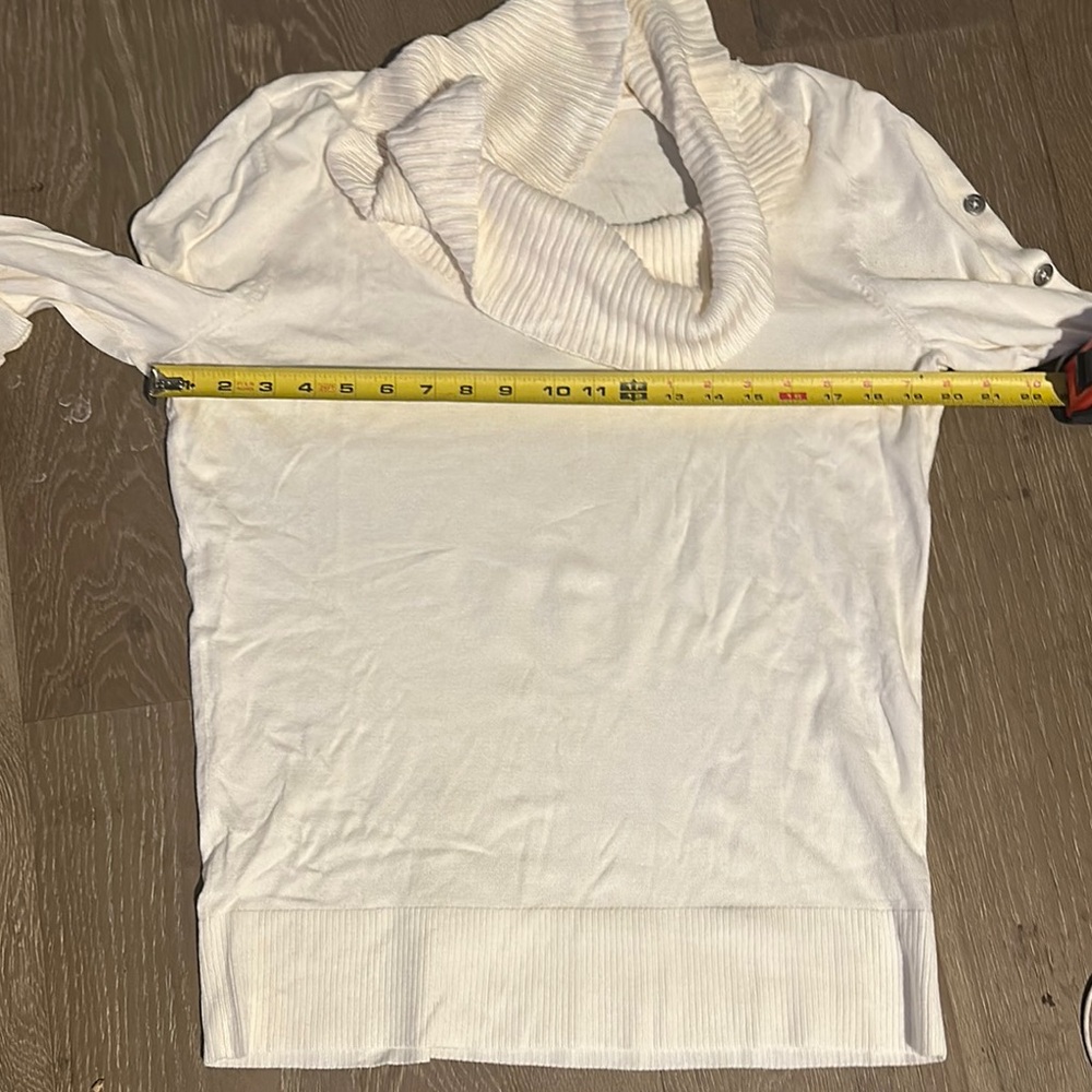 NWT White House Black Market Cream Cowl Neck Sweater Size XL - Picture 6 of 11